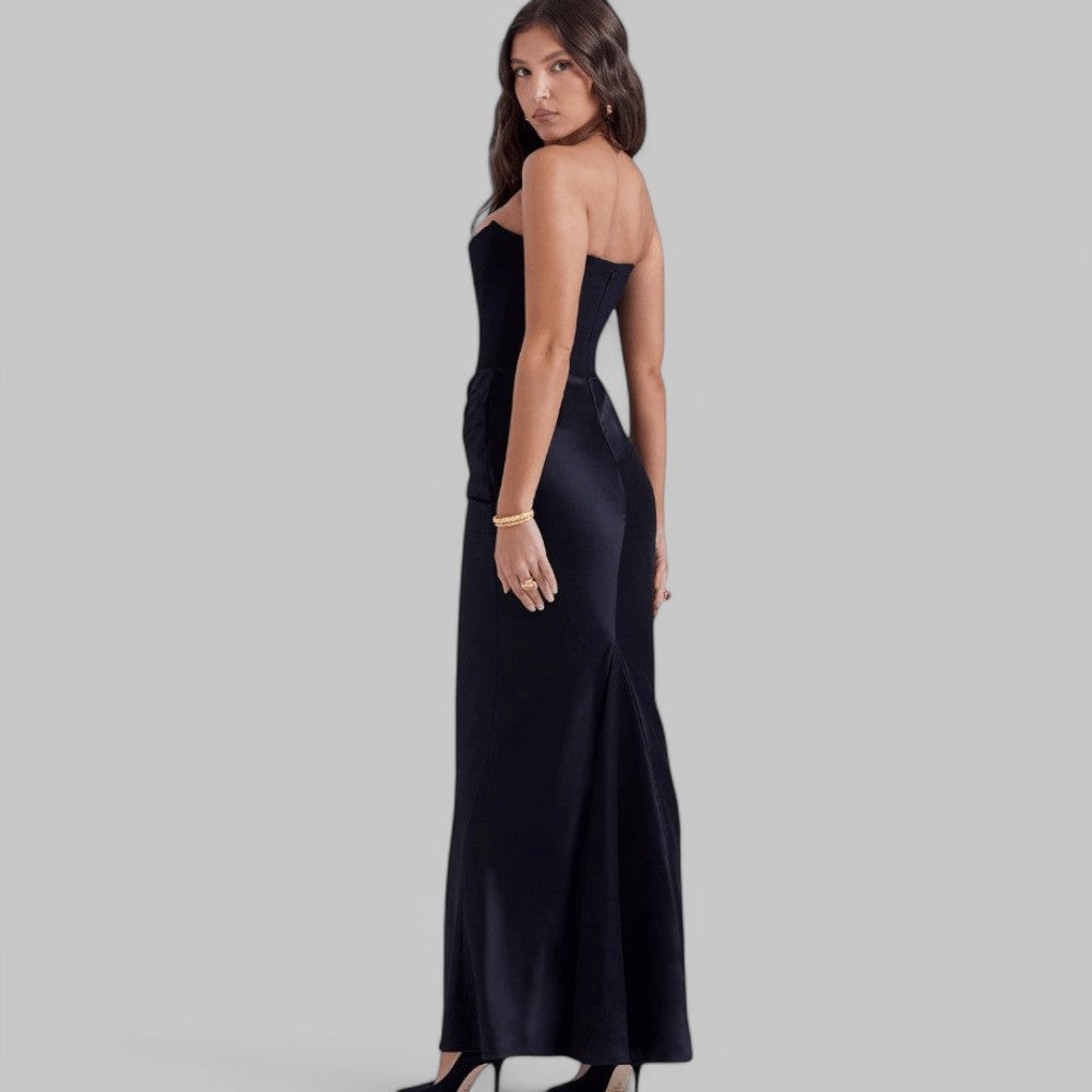 Klyber | Elegant Flowy Strapless Maxi Dress
