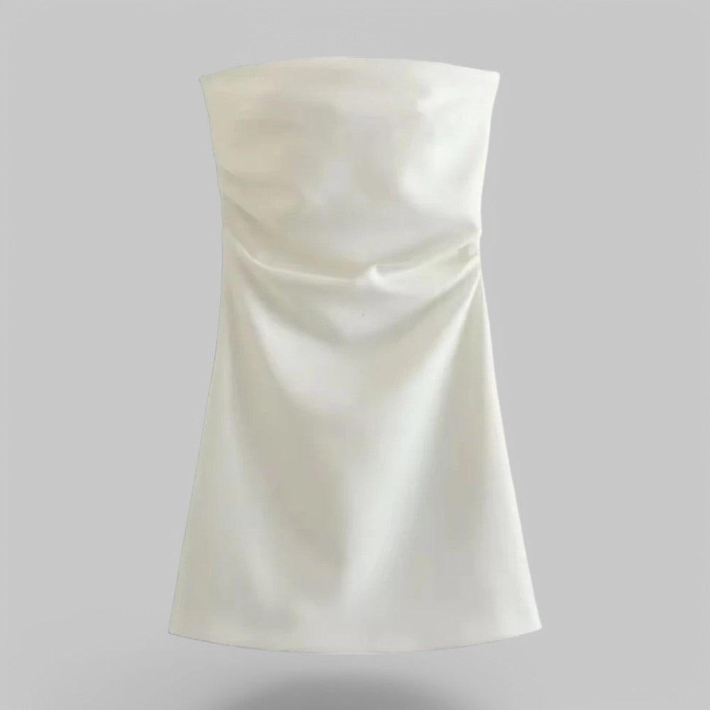 Klyber | Strapless Draped Mini Dress with Back Zipper