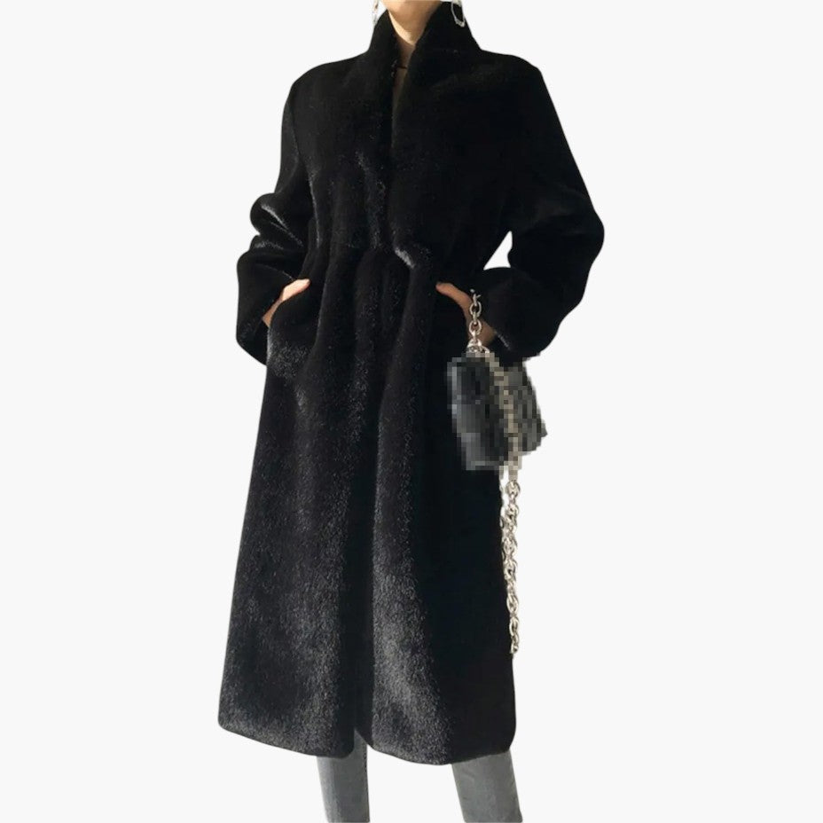 Klyber | Elegant Full-Length Faux Fur Coat