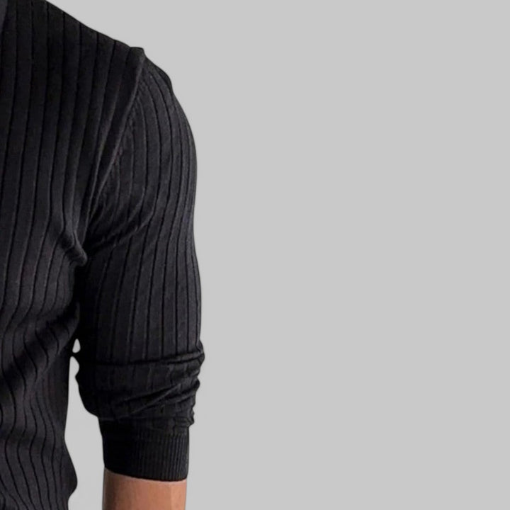 Klyber | Retro Knit Striped Polo Shirt