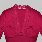 Klyber | Low-Cut V-Neck Flare Lace Shirt