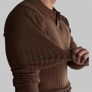 Klyber | Retro Knit Striped Polo Shirt