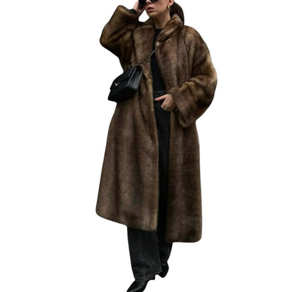 Klyber | Elegant Faux Fur Long Trench Coat