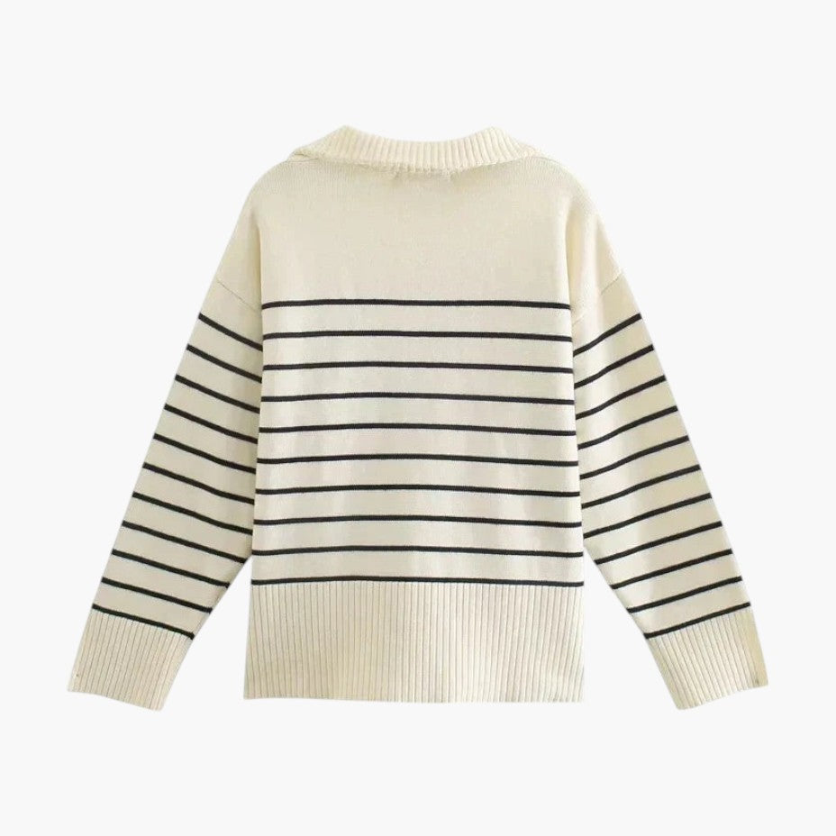 Klyber | Classic Half Zip Knit Striped Jumper