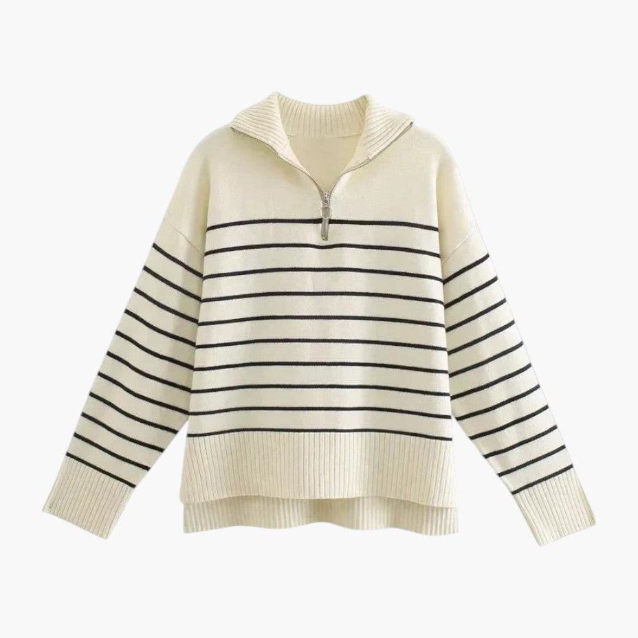 Klyber | Classic Half Zip Knit Striped Jumper