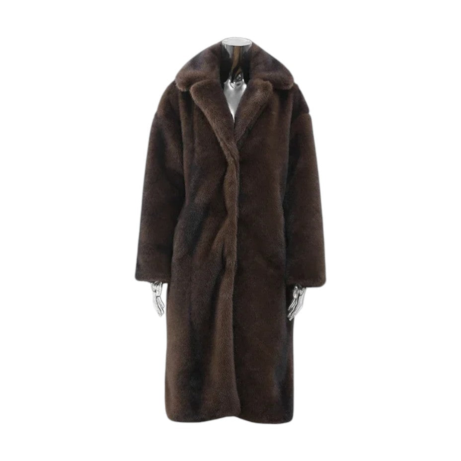 Klyber | Elegant Faux Fur Long Trench Coat