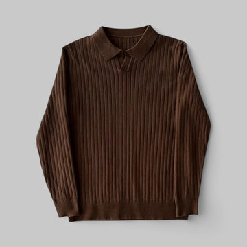 Klyber | Retro Knit Striped Polo Shirt