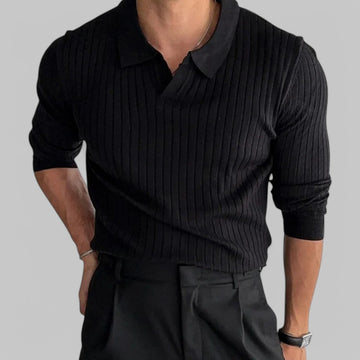 Klyber | Retro Knit Striped Polo Shirt