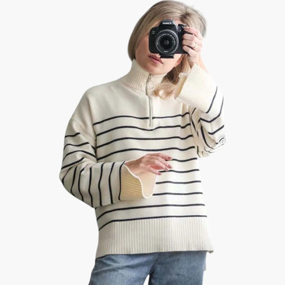 Klyber | Classic Half Zip Knit Striped Jumper