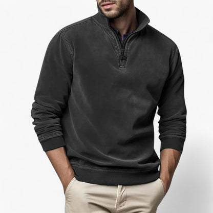 Men's Casual Half-Zip Stand Collar Jumper