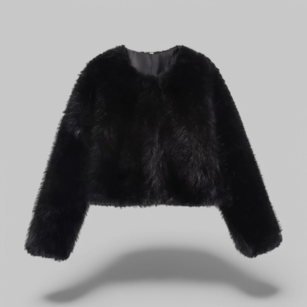 Klyber | Thick Warm Faux Fur Cropped Jacket