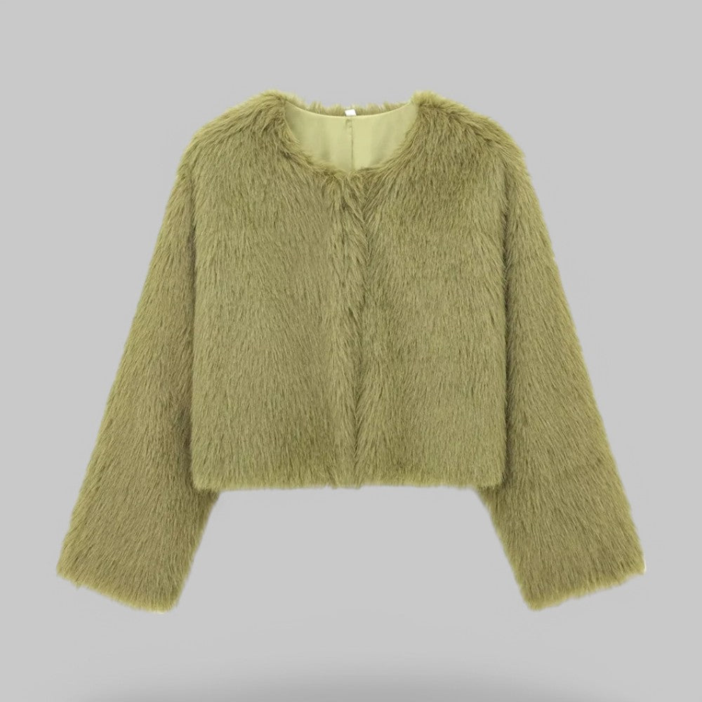 Klyber | Thick Warm Faux Fur Cropped Jacket