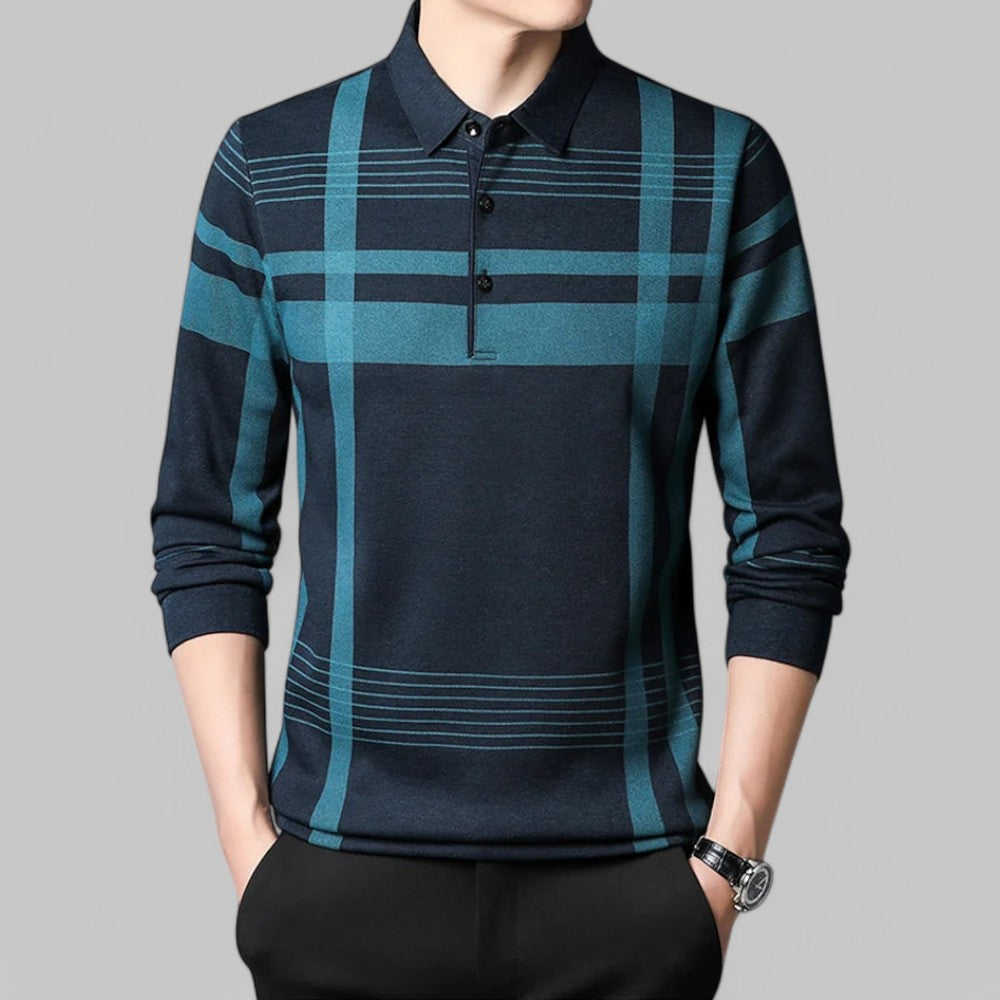 Klyber | Classic Plaid Long Sleeve Polo Shirt