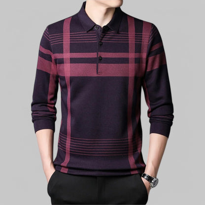 Klyber | Classic Plaid Long Sleeve Polo Shirt