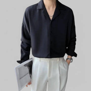 Klyber | British Cuban Collar Long Sleeve Casual Shirt