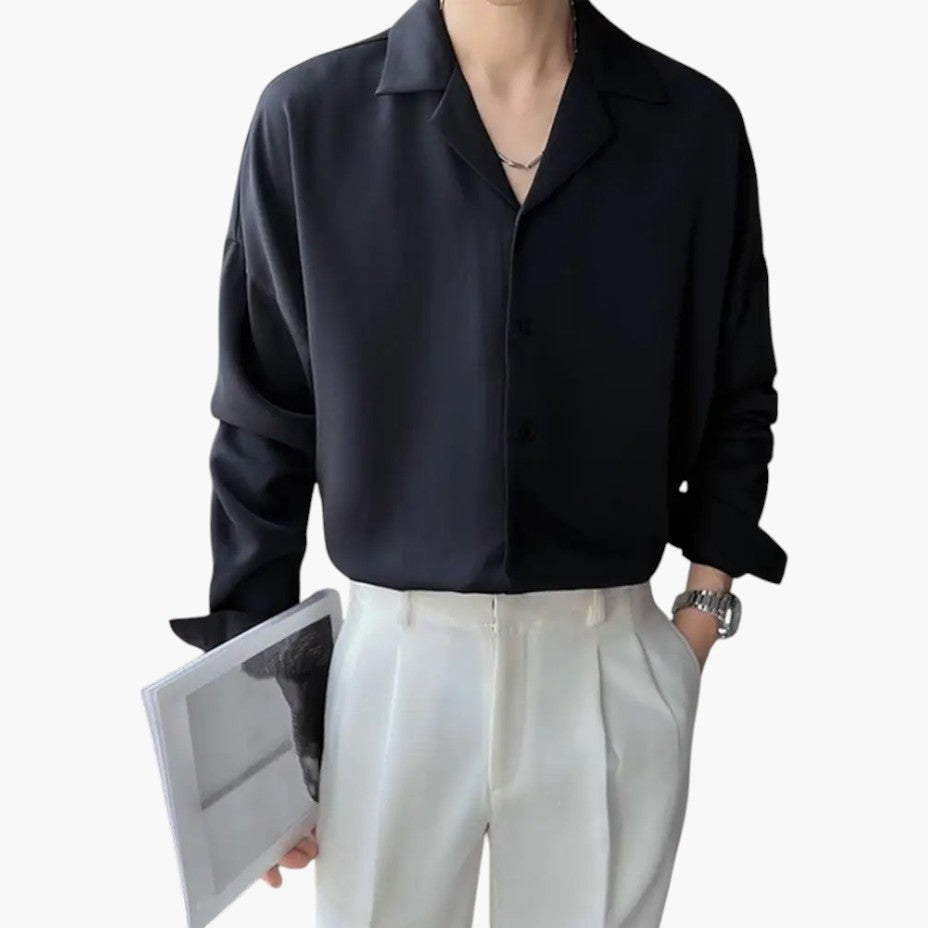 Klyber | British Cuban Collar Long Sleeve Casual Shirt