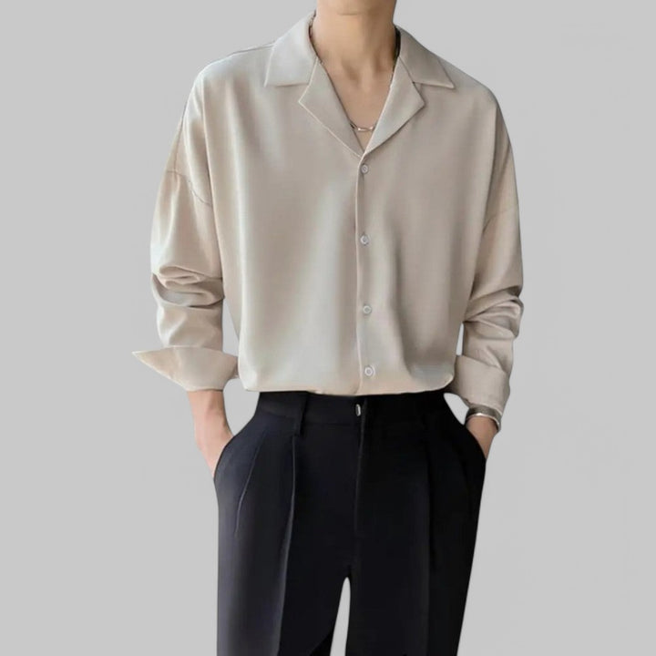 Klyber | British Cuban Collar Long Sleeve Casual Shirt