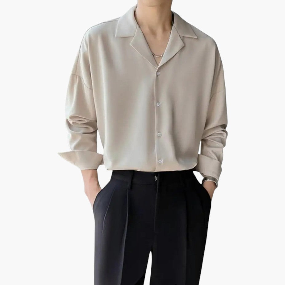 Klyber | British Cuban Collar Long Sleeve Casual Shirt